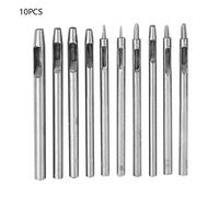 Ensemble de 10 outils de perçage de trous dans le cuir, poinçon manuel pour bricolage, ceinture et bracelet de montre avec 10 tailles, base plate pour un perçage précis, outil de p