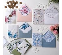 Ensemble de 10 pièces/20 pièces d'invitations enveloppées de papier vélin avec insert vierge et doublure d'enveloppe assortie, invitations de mariage de 5*7 pouces, invitations de mariage élégantes et
