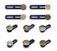 Ensemble de 10 pièces d'extenseur de bouton de pantalon, extenseur de bouton élastique, bouton de jean réglable, détachable, bouton en métal, peut être utilisé les jeans, les robes, les pantalons