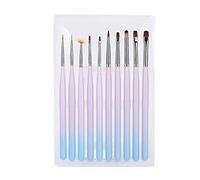 Ensemble de 10 pinceaux pour nail art, pinceaux à dessin professionnels pour peinture à ongles, stylo gel pour bricolage, conception de motifs exquis avec cheveux en nylon et tube