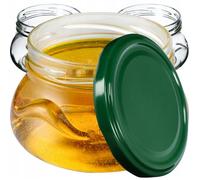 Ensemble de 10 Pots Mason en Verre 300ml avec Couvercles Verts - KADAX