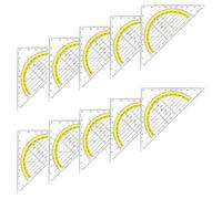 Ensemble de 10 rapporteurs carrés intégrés à 180 degrés, ensemble clair, règle de dessin de géométrie carrée pour l ' éducation et l ' ingénierie professionnelle, règle avec guide d ' angles