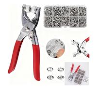 Ensemble de 100 boutons-pression invisibles à 5 griffes + outil for jeans et tissus(Silver)