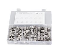 Ensemble de 100 écrous coniques en acier inoxydable 304, kit d’écrous à cône à emboîtement moleté, disponibles en tailles 6 mm, 8 mm, 10 mm et 12 mm, quincaillerie résistante à la