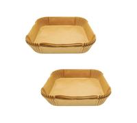 Fackelmann 9322050 Lot de 100 Moules en papier pour air fryer, Moule pour friteuse à air chaud, Moule pour friteuse sans huile, papier air fryer, 50 pièces, carré, Papier, 20 x 20 x 4,5 cm