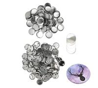 Ensemble de 100 pièces pour badges boutons vierges, kit de badges à dos en épingle de fer anti-rouille et forme ronde, compatible avec les machines de fabrication de boutons ; (32MM)