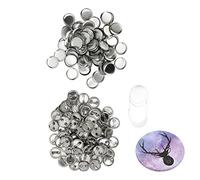 Ensemble de 100 pièces pour badges boutons vierges, kit de badges à dos en épingle de fer anti-rouille et forme ronde, compatible avec les machines de fabrication de boutons ; (25MM)