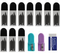 Ensemble De 100 Recharges De Mine De Compas Professionnelles,2mm 2b Recharges De Mine Pour Compas Avec 2 Taille-Crayons Et 1 Gomme-Graphite De Haute Qualité,Chaque Recharge Pour Compas Mesure 2 Cm