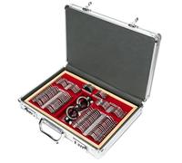 Ensemble De 104 Lentilles Dessai Métalliques pour Lunettes, avec Étui De Rangement, Accessoires Doptométrie Portables pour Magasin Doptique Et Examen De La Vue.