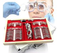 Ensemble de 104 lentilles d'essai optiques, kit d'optique, équipement d'optométrie, monture d'essai ajustable, pour hôpitaux, écoles, magasins d'optique et centres ophtalmologiques.