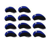 Ensemble de 11 Housses de tête pour Clubs de Golf, protège-têtes en néoprène numérotées, Set Durable pour Clubs de Fer avec Identification numérique Transparente, pour Hommes et (Bleue)