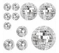 Ensemble de 11 pièces de boules disco à miroir Volumoon, boules disco argentées, boules disco à miroir pour fête, carnaval, décoration de sapin de Noël 2 cm/4 cm/6 cm/8 cm,2 cm/3 cm/4 cm/5 cm,2 cm/3 c