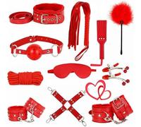 Ensemble De 11 PièCes De Corde De Tension En Cuir Multifonctionnel Et Combinaison De Raquette, éQuipement De Fitness De Formation De Force De Corps Complet Des Hommes Et Des Femmes - Y5 (Rouge)
