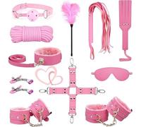 Ensemble De 11 PièCes De Corde De Tension En Cuir Multifonctionnel Et Combinaison De Raquette, éQuipement De Fitness De Formation De Force De Corps Complet Des Hommes Et Des Femmes - Y5 (Rose)