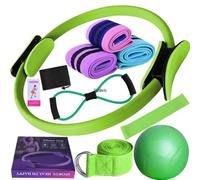 Ensemble de 11 pièces pour Pilates Yoga, Kit Pilates fait maison, Kit Yoga et Pilates, Accessoires Pilates, Bandes de résistance Pilates, Anneaux Pilates pour jambes, bras et cuisses, Femme