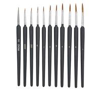Ensemble de 11 Pinceaux d'Artiste, Aquarelle et Acrylique, Poils de Belette, Pinceau Rond Fin pour Artistes et Enfants