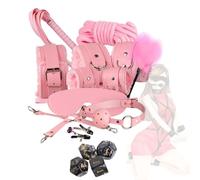 Ensemble de 11 sangles de yoga en cuir rose pour l'entraînement musculaire et le contrôle du corps, accessoires de yoga