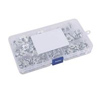 Ensemble de 110 écrous en T avec quatre griffes, écrous à riveter galvanisés M3 M4 M5 M6 M8 M10, écrous en T en acier inoxydable pour l’assemblage du bois et du métal, kit de rempl