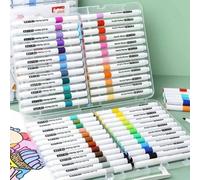 Ensemble de 12/24/36 crayons marqueurs acryliques ronds en boîte, set de pinceaux à peinture à l'eau pour le dessin, le croquis et la création de belles œuvres d'art. Bureau, école, dessin, étudiant,