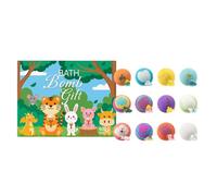 Ensemble de 12 Bombes de Bain pour Enfants, Boule de Sel de Bain Éducative avec Surprise Marine à L'intérieur, Hydratent la Peau, Coffret Cadeau Effervescent pour Pâques, Anniversaire ou Fête