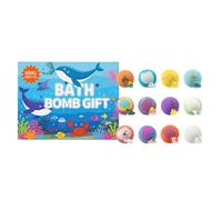 Ensemble de 12 Bombes de Bain pour Enfants, Boule de Sel de Bain Éducative avec Surprise Marine à L'intérieur, Hydratent la Peau, Coffret Cadeau Effervescent pour Pâques, Anniversaire ou Fête