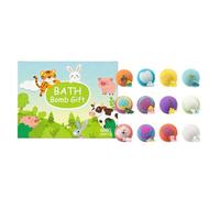 Ensemble de 12 Bombes de Bain pour Enfants, Boule de Sel de Bain Éducative avec Surprise Marine à L'intérieur, Hydratent la Peau, Coffret Cadeau Effervescent pour Pâques, Anniversaire ou Fête