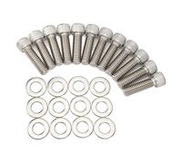 Ensemble de 12 boulons de culasse en acier inoxydable, kit de boulons de culasse de rechange avec rondelles pour moteurs Chevy Small Block 283, 327, 350, 400, TPI, LT1, Vortec et