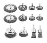 Ensemble de 12 Brosse Metallique Pour Perceuse, Brosse Métallique Perceuse (6 mm Connecteur), La Brosse Metallique Perceusede forage convient pour enlever la corrosion, la peinture, le polissage