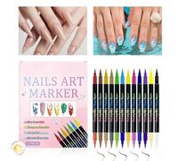 Ensemble de 12 couleurs vives, outils pour ongles vibrants, kit de manucure DIY, marqueurs de vernis à séchage rapide avec design facile à prendre en main | Art pour femmes filles adultes Sal