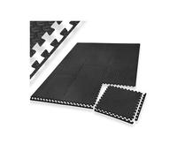 tectake® Tapis de Sport, 12 Dalles Mousse 61 x 61 x 1 cm, Mousse EVA, Tapis de Gym, Isolant Thermique et Acoustique, Musculation, Fitness, Gym, Yoga, Sol Salle de Sport, Dalle Garage, Tatami, Noir