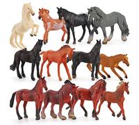 Ensemble de 12 Figurines de Petits Chevaux, Figurines de Poney Miniature en Plastique, Petits Poulains, Décoration de Gâteau D'anniversaire de Noël, de Fête, Jouet éducatif, Prix