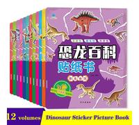 Ensemble De 12 Livres Autocollants Pour Bébés, Livre D'images, D'éveil De La Petite Enfance, Livre D'images Cognitives De Dinosaures, Nouveauté