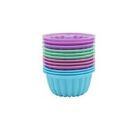 Ensemble de 12 moules à gâteau en silicone multicolores, moules à muffins ronds