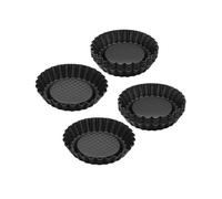 Zenker 9339350 Lot de 12 Moules à tartelettes renversées par 6, plats à tartelettes, moule à tarte, moule à gâteau, Acier, Noir, 10,5 x 10,5 x 2 cm