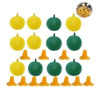 Ensemble de 12 pièces Boule Anti Mouche Boule De Piège À Mouches Suspendue, Attrape Mouche Boule Collante, Attrape Moucheron Extérieur Interieur（Comprend la Base）