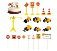 Ensemble De 12 Plug-Ins De Signalisation Routière, 1 Jeu De Plug-Ins De Tournage D'Ingénierie, Décoration De Cuisine, Plug-Ins De Décoration De Gâteaux, Kit De Décoration