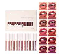 Ensemble de 12 rouges à lèvres liquides mats - Collection ultime de gloss pour les lèvres, formule waterproof et résistante aux transferts, fini mat longue durée, couleurs vives