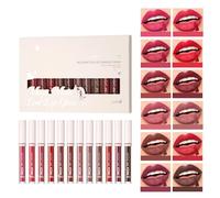 Ensemble de 12 rouges à lèvres liquides mats - Collection ultime de gloss pour les lèvres, formule waterproof et résistante aux transferts, fini mat longue durée, couleurs vives