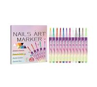 Ensemble de 12 stylos de couleurs 2025, marqueurs pour ongles en gel, outils dessin et peinture pointiller, pour le dessin et la peinture la pointe fine (1 ensemble) Colle Bijoux (Rose Gold, One Size)