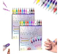 Ensemble de 12 stylos for nail art, marqueurs de nail art DIY 2026, stylo vernis, outils de manucure et de décoration.(2 set)