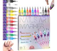 Ensemble de 12 stylos pour nail art, marqueurs et stylos vernis à ongles - Séchage rapide et brillance longue durée, outils pour nail art : graffiti, pointillisme, peinture, liner, DIY (1pcs)