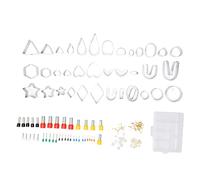 Ensemble de 126 découpoirs en argile polymère, découpoirs en acier inoxydable avec 36 formes et 40 emporte-pièces ronds, comprenant des accessoires pour boucles d’oreilles pour la
