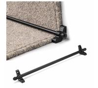 Ensemble de 14 barres de fixation pour tapis d'escalier noir, en acier poli, installation facile pour une fixation sécurisée du tapis d'escalier, 117 cm (46 po) - Solution durable et élégant