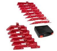 Ensemble de 14 blocs de configuration en aluminium pour outils de travail du bois - Jauge de hauteur avec étui de rangement - Construction en alliage d'aluminium de haute précision