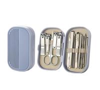 Ensemble de 14 coupe-ongles en acier inoxydable pour usage domestique, dédié à la manucure et à la pédicure, comprenant un coupe-ongles, des cure-oreilles, argent