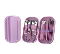 Ensemble de 14 coupe-ongles en acier inoxydable pour usage domestique, dédié à la manucure et à la pédicure, comprenant un coupe-ongles, des cure-oreilles, violet