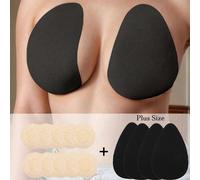 Ensemble de 14 pièces de soutien-gorge invisible pour femmes grande taille (comprend 4 pièces de coussinets de levage en forme de larme + 10 pièces de petits cache-tétons) Soutien-gorge adhésif push-u
