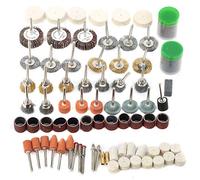 Ensemble de 145 pièces d’accessoires pour outil rotatif, compatible avec mini-perceuse et meuleuse électrique, comprenant roue en laine, papier abrasif circulaire, brosse