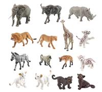 Ensemble de 15 Figurines d'animaux de Safari, Figurines d'animaux de la Forêt, Décoration de Gâteau, Cadeau de Noël pour Enfants