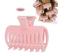 Ensemble de 15 Pièces de Pinces à Bigoudis Roses, Outil de Coiffure à Griffes pour les Bigoudis et Bigoudis Chauffants, Accessoires pour Cheveux